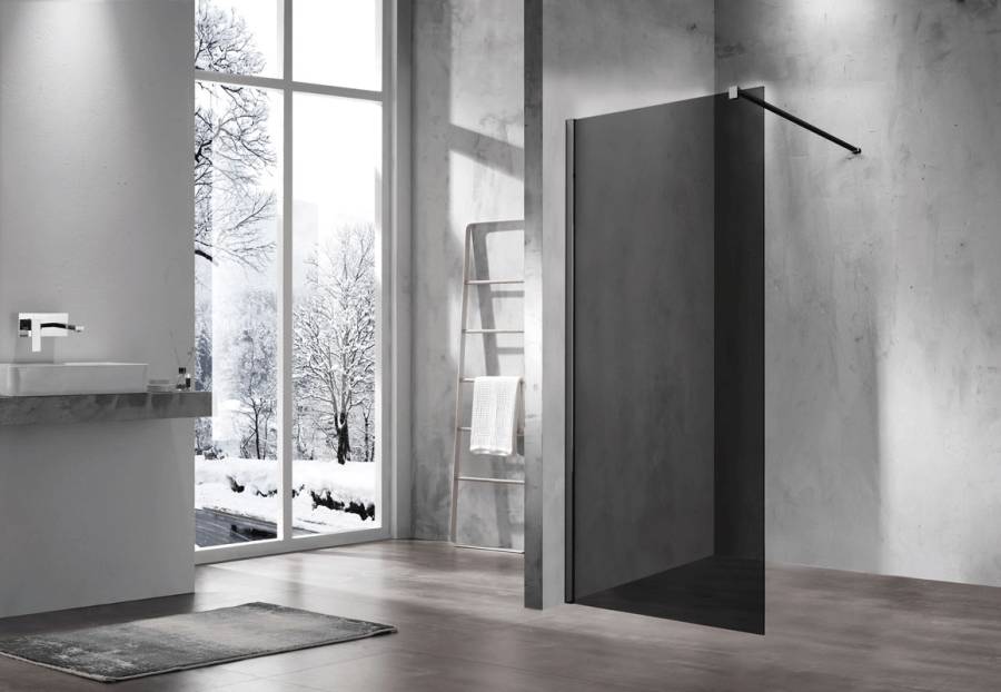 Душевая перегородка Walk-In VSW-1H100CGB,1000*2000, черный матовый, стекло тонированное