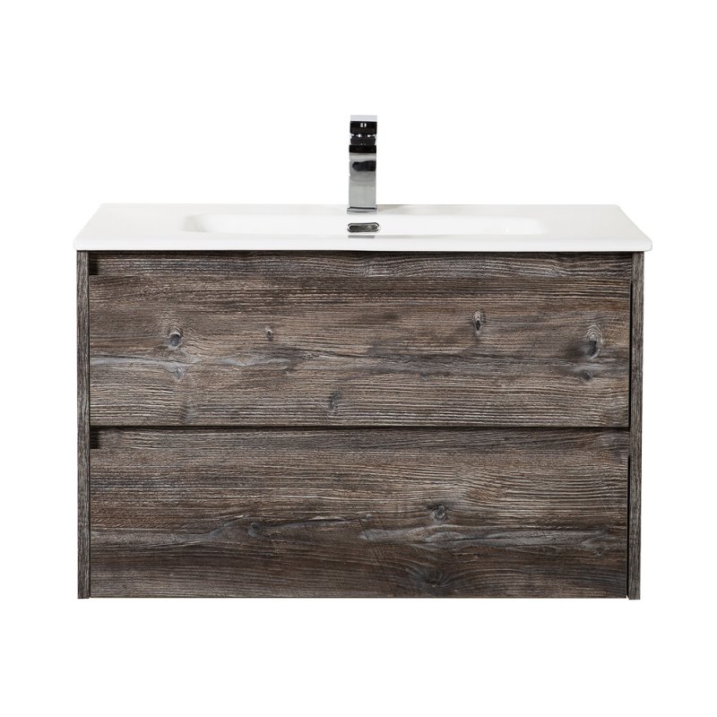 Тумба с раковиной подвесная BelBagno KRAFT 80 Cemento Grigio, раковина белая