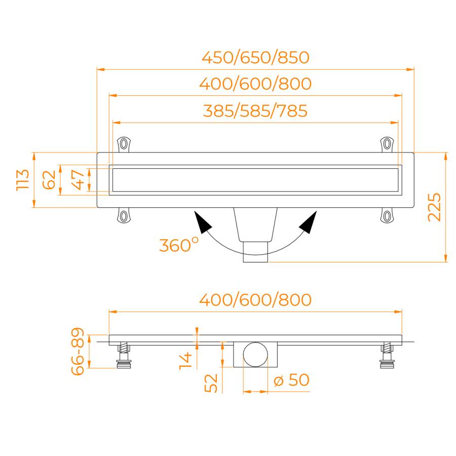 Душевой лоток Drain Leo-31, RGW 60213140-04