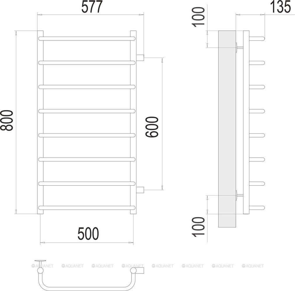 Полотенцесушитель Terminus Стандарт П8 500х800 бп600