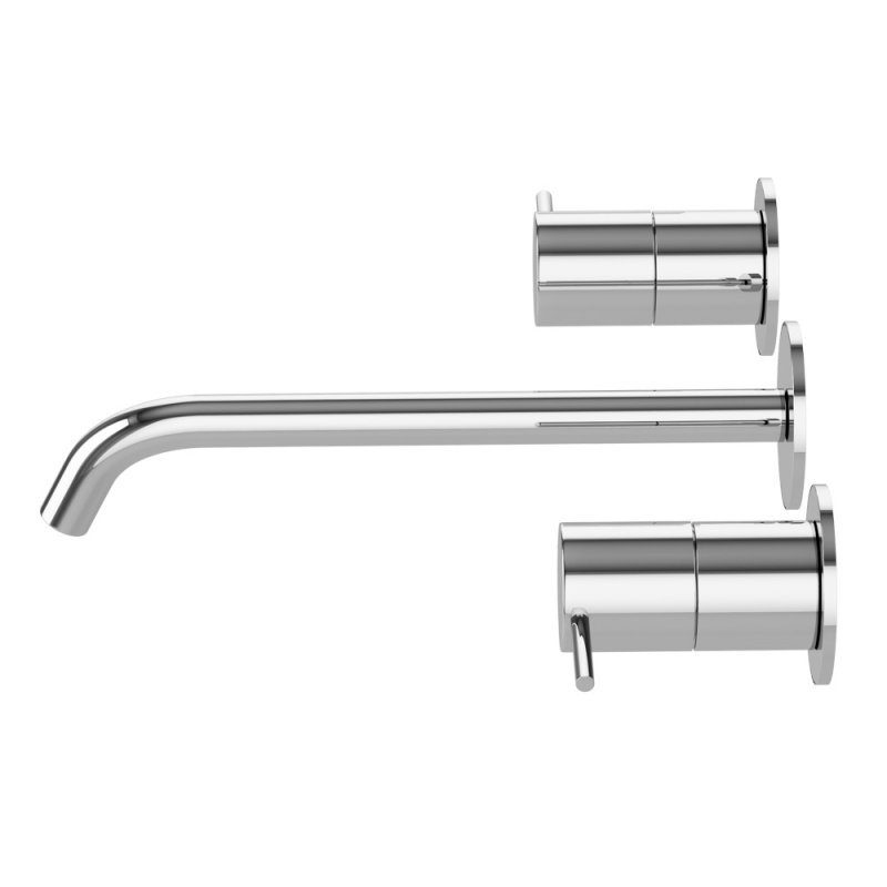 LEAF-BLI3L-20-L-MM Смеситель для раковины встраиваемый, на три отверстия с тонкими ручками Исполнение: MorningMist 