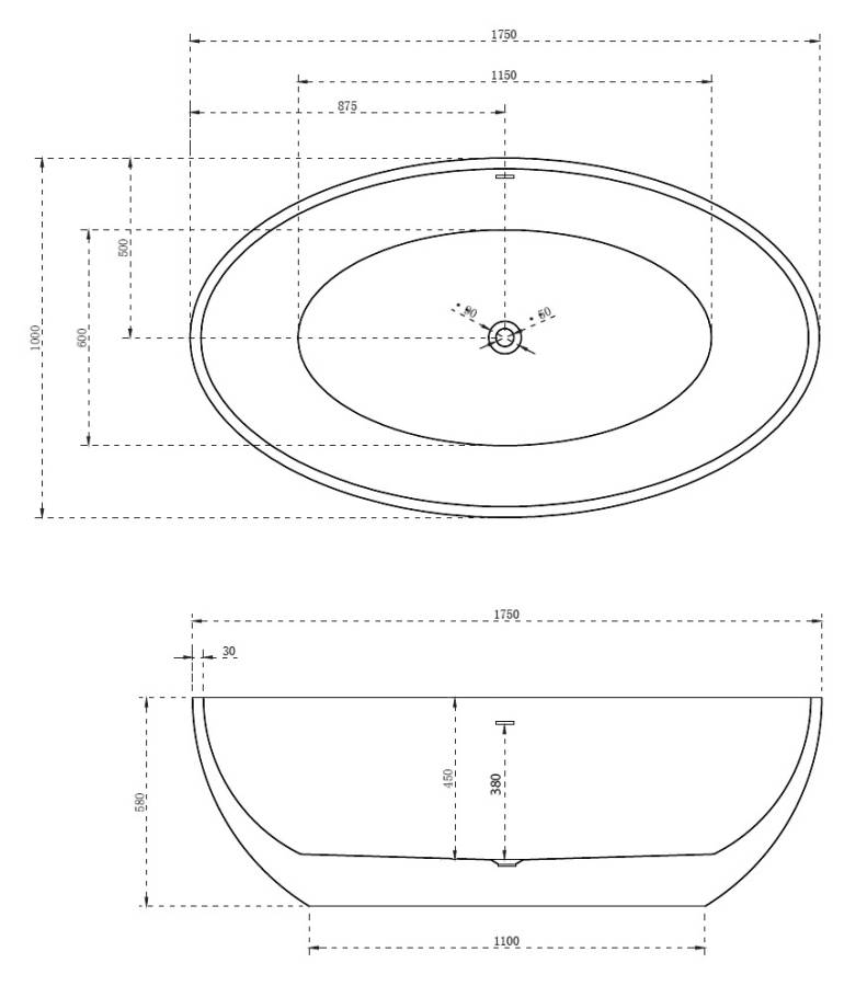 Акриловая ванна Abber 175х100 AB9249
