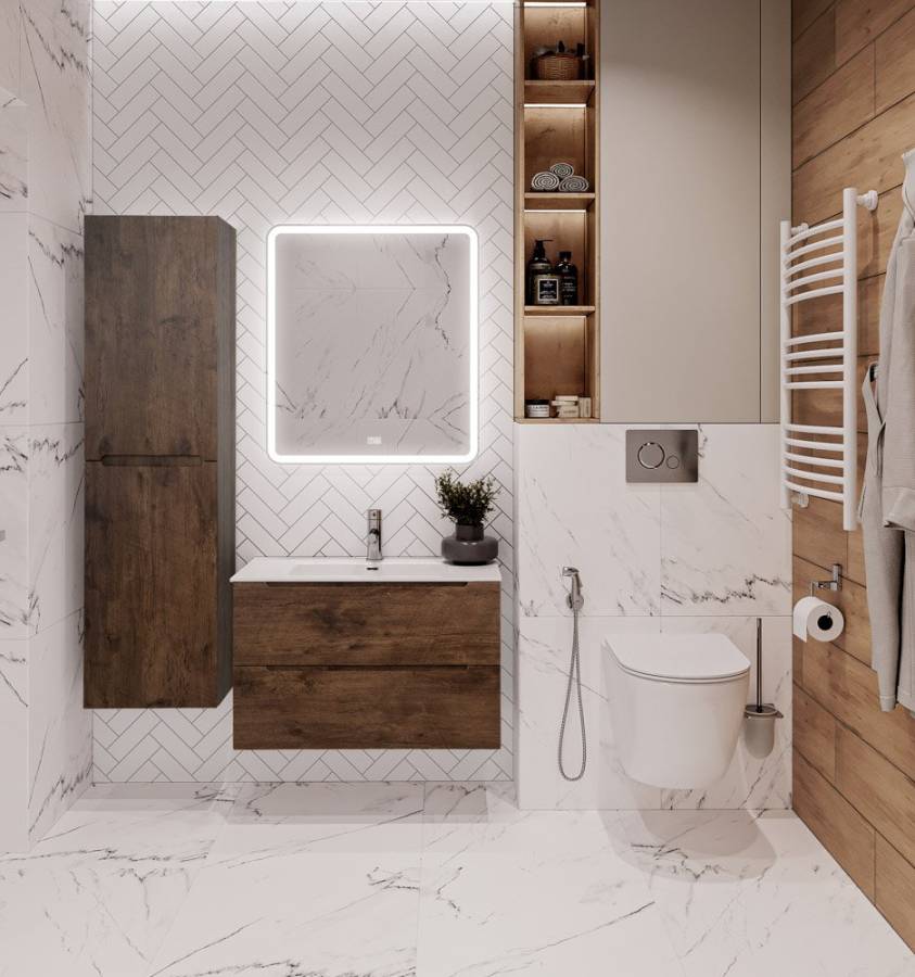 Шкаф подвесной BelBagno ETNA-1500-2A-SC-WO-P-L Rovere Bianco