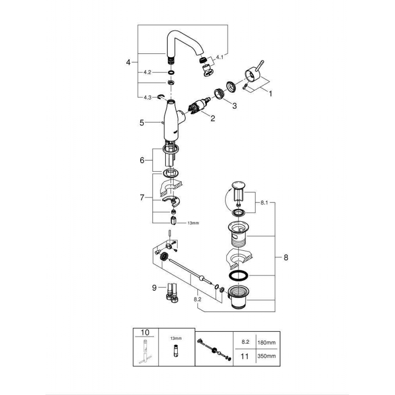 Смеситель для раковины Grohe Essence New 32628001 хром
