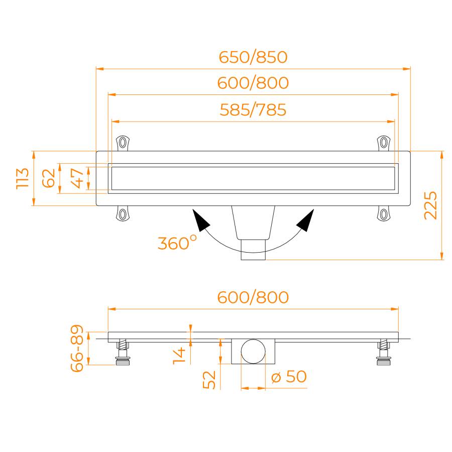 Душевой лоток Drain Leo-21, RGW 60212160-01