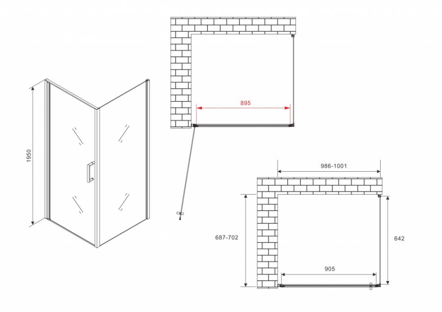 Душевой уголок ABBER Sonnenstrand AG04100B-S70B