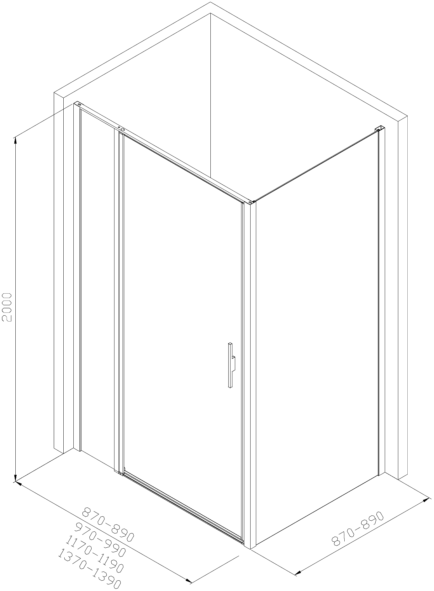 Душевой уголок Allen Brau Priority 140x90 3.31034.00 + 3.31043.00 хром