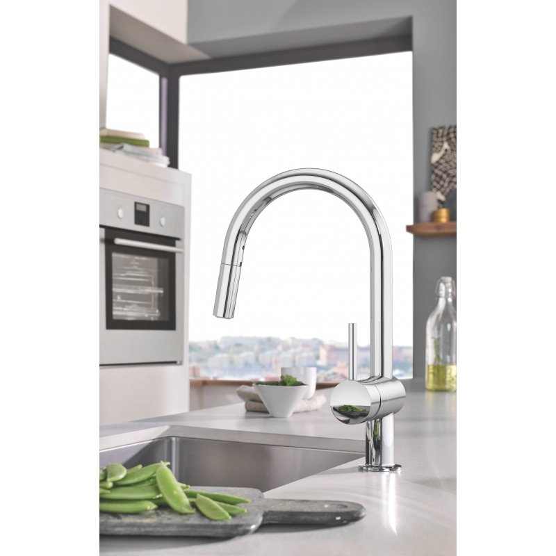 Смеситель для кухни Grohe Minta выдвижной излив хром (32321002)