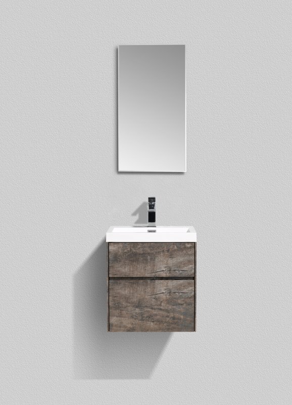 Тумба с раковиной подвесная BelBagno PIETRA MINI 50AS Stucco Cemento, раковина белая
