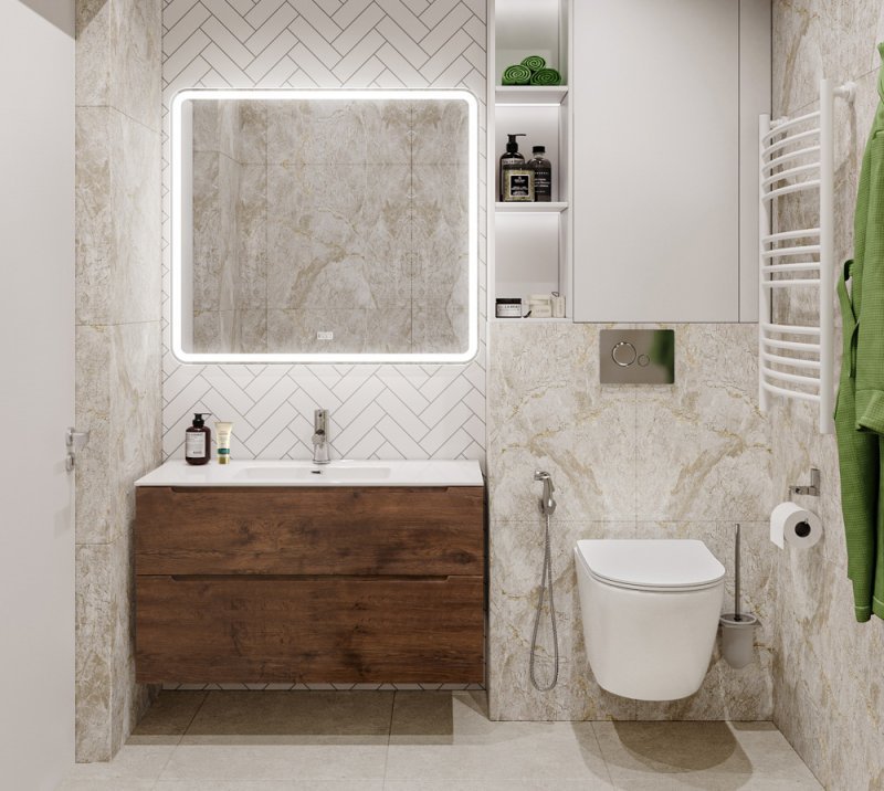Тумба с раковиной подвесная BelBagno ETNA-H60 90 Bianco Lucido, раковина белая