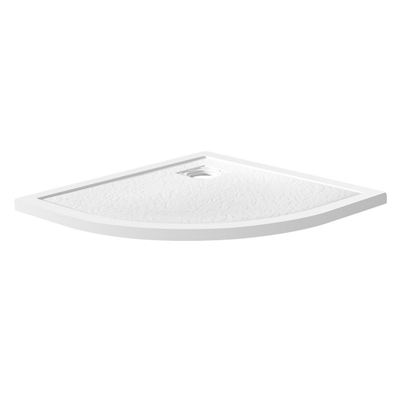 TRAY-MR-UNO-R-80-550-35-W-CR Поддон из искусственного мрамора в комплекте с сифоном с декоративной накладкой (хром)