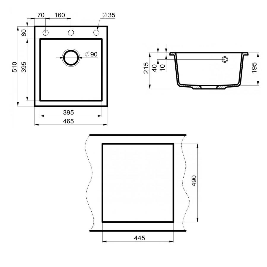 Мойка кухонная Point Моко 47 PN3006AL, серый