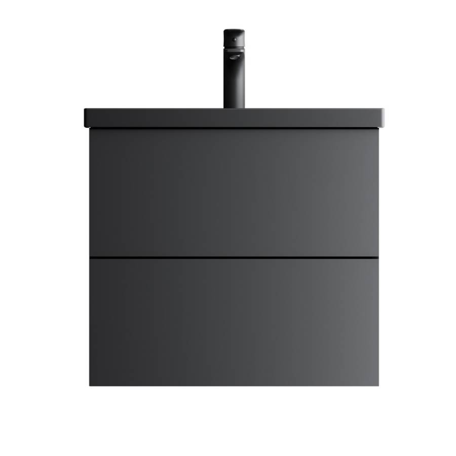База под раковину GEM подвесная, 2 ящика push-to-open, 58х60х42 см, черная, M90FHX06022BM