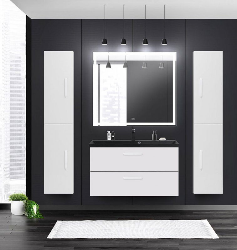 Шкаф подвесной BelBagno AURORA-1600-2A-SC-BL-P-R Bianco Lucido, правосторонний