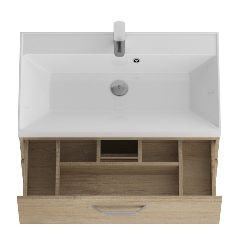 Тумба с раковиной подвесная  BelBagno AURORA 80 Bianco Lucido, раковина белая