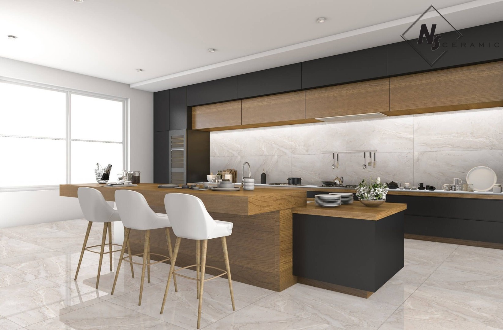NS Ceramic Керамогранит с Эффектом Камня NSC8036 Grey Brown 80x80 - керамическая плитка и керамогранит