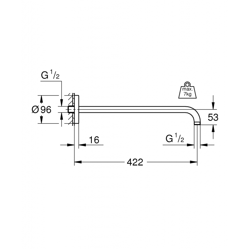 Душевой кронштейн Grohe Rainshower 26146000 хром