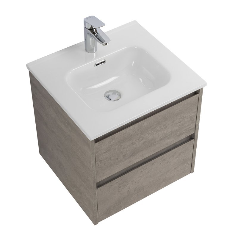 Тумба с раковиной подвесная BelBagno KRAFT 50 Rovere Nebrasca Nature, раковина белая