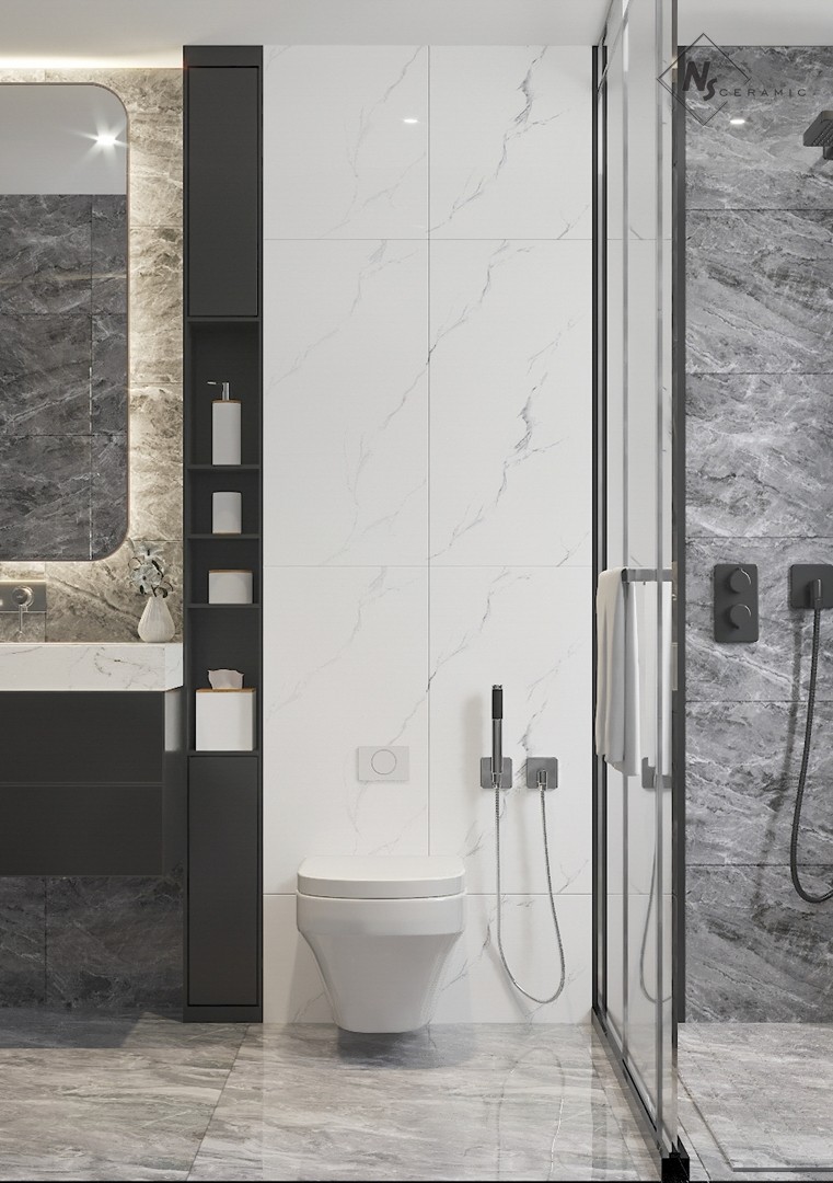 NS Ceramic Керамогранит с Эффектом Камня NSC4083 White 40x80 - керамическая плитка и керамогранит