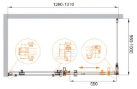 STYLUS-O-M-AH-1-140/100-C-Cr Душевой уголок
