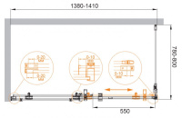 STYLUS-O-M-AH-1-140/100-C-Cr Душевой уголок